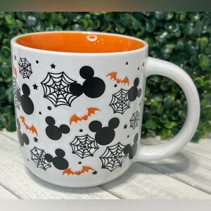Disney Mickey Mouse Icons Halloween Spider Web Bats Ceramic Coffee Mug NEW